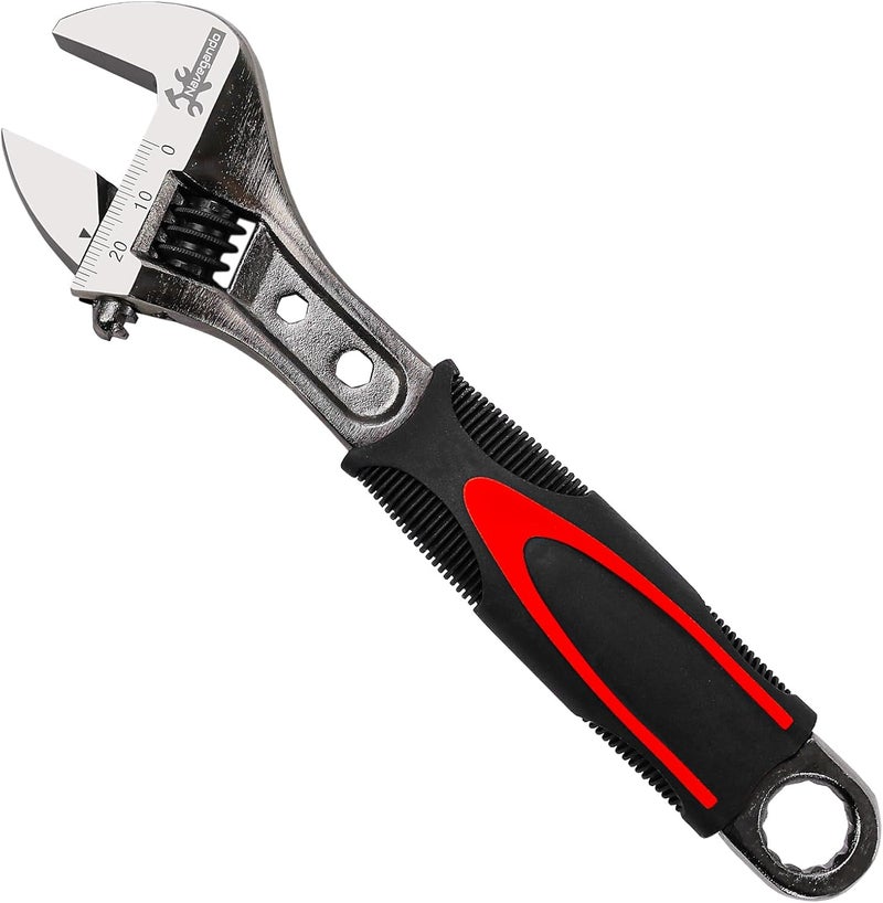 Navegando 8-Inch Adjustable Wrench, High Carbon Steel Adjustable Spanner, Compact Design for Tight Spaces, Non-Slip Grip, Fits M6 to M16 Bolts (6-24mm Nuts), for Plumbing, Automotive & DIY - Image 1